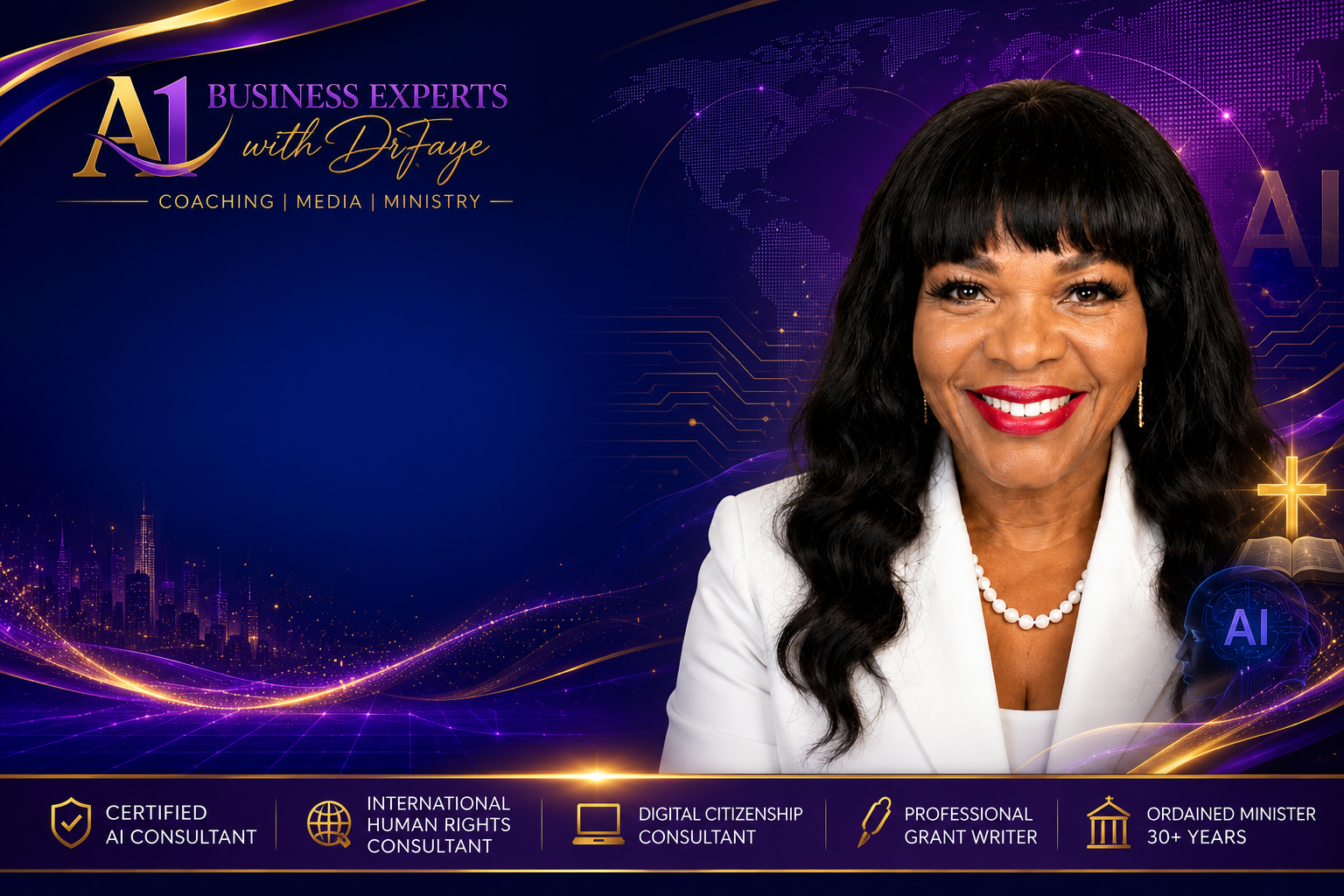 DrFaye, Certified AI Consultant and Founder of A1 Business Experts